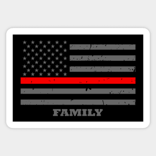 Thin Red Line American Flag Family Sticker